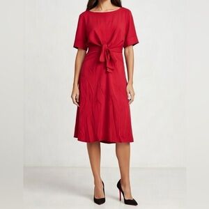 Alberta Ferretti Vibrant Red Midi Dress NWOT Fits size 4-6